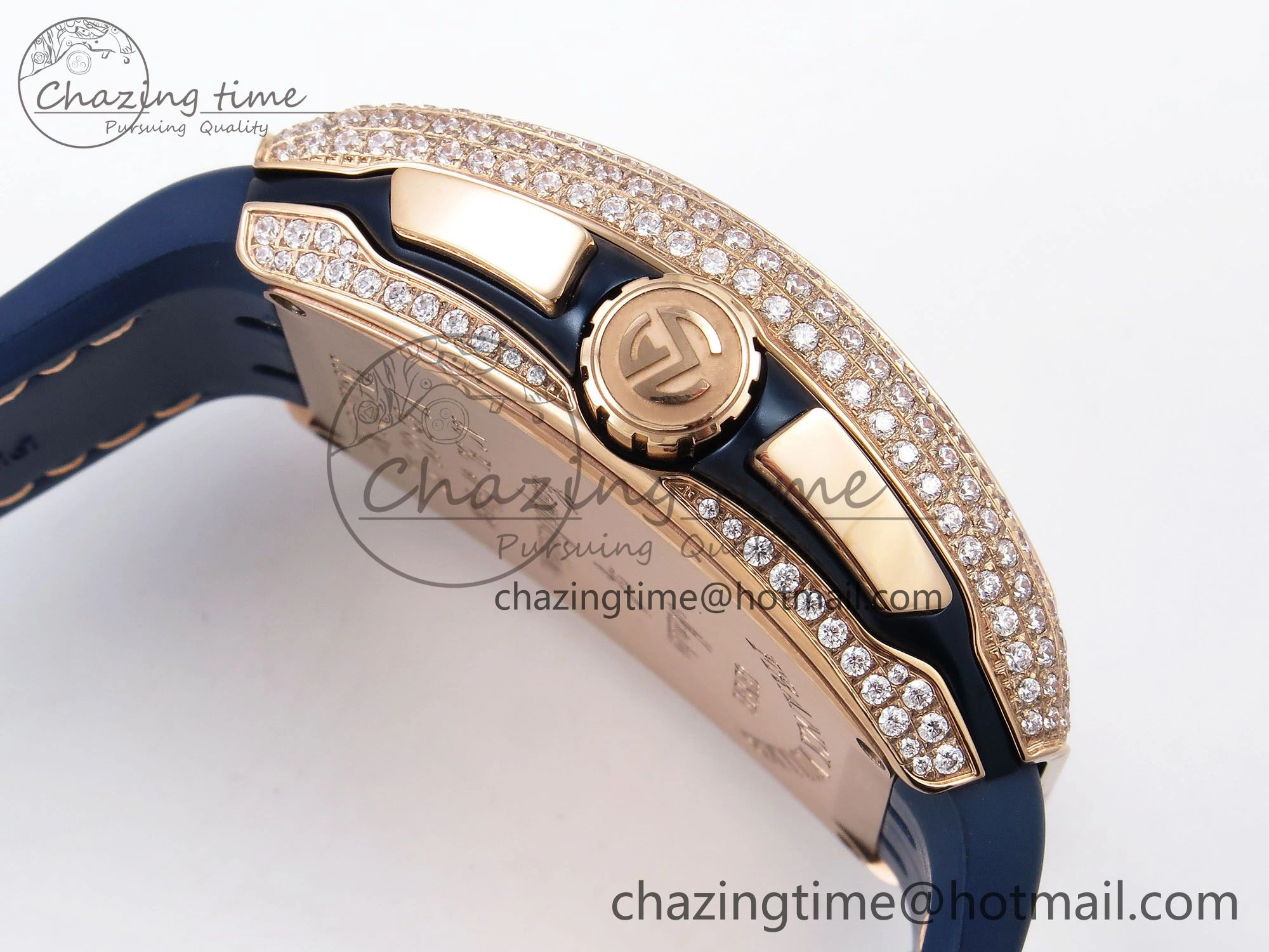 Vanguard Chrono RG Diamonds ABF 1:1 Best Edition Blue Dial on Blue Nylon Strap A Affordable 6501