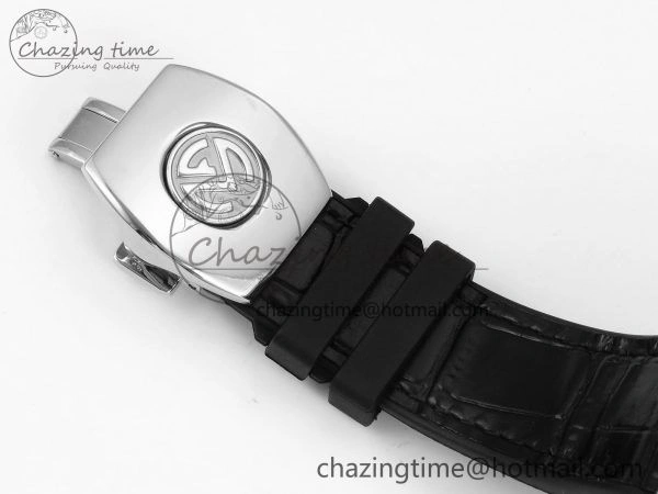 Attractive Vanguard Chrono SS ABF 1:1 Best Edition Black Dial Full Diamonds on Black Leather Strap A 6497