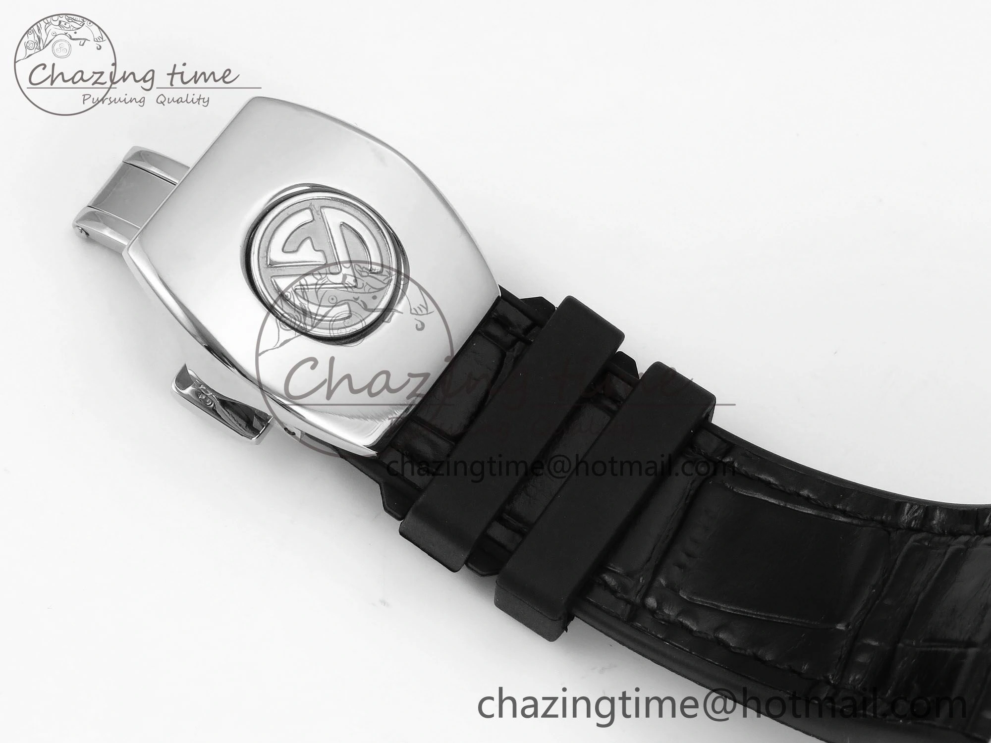 GoAnywhere Vanguard Chrono SS ABF 1:1 Best Edition Black Dial on Black Leather Strap A 6496
