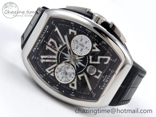 GoAnywhere Vanguard Chrono SS ABF 1:1 Best Edition Black Dial on Black Leather Strap A 6496