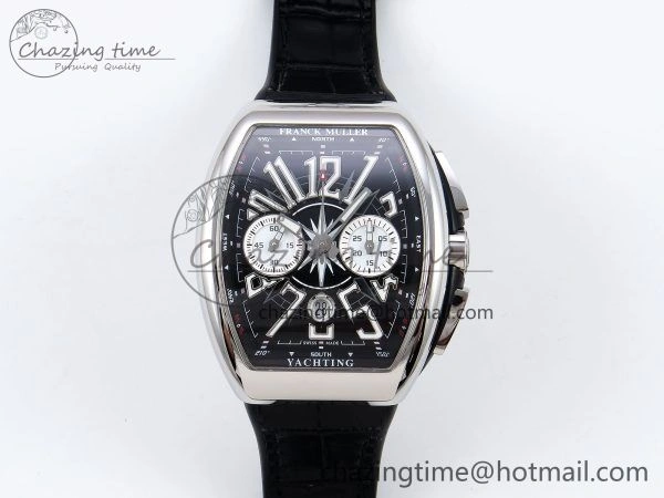 GoAnywhere Vanguard Chrono SS ABF 1:1 Best Edition Black Dial on Black Leather Strap A 6496