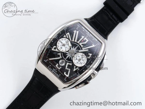 GoAnywhere Vanguard Chrono SS ABF 1:1 Best Edition Black Dial on Black Leather Strap A 6496