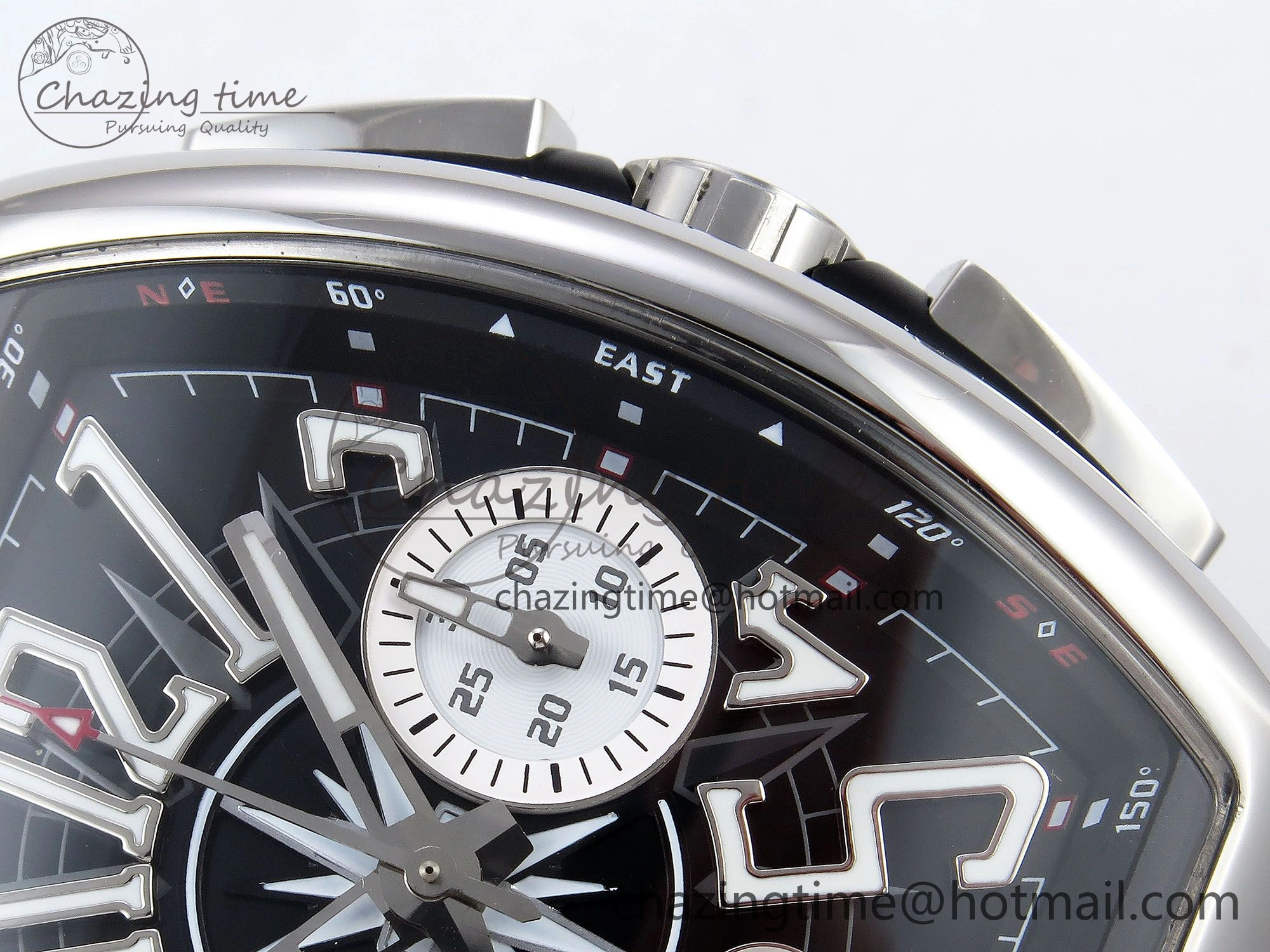 GoAnywhere Vanguard Chrono SS ABF 1:1 Best Edition Black Dial on Black Leather Strap A 6496