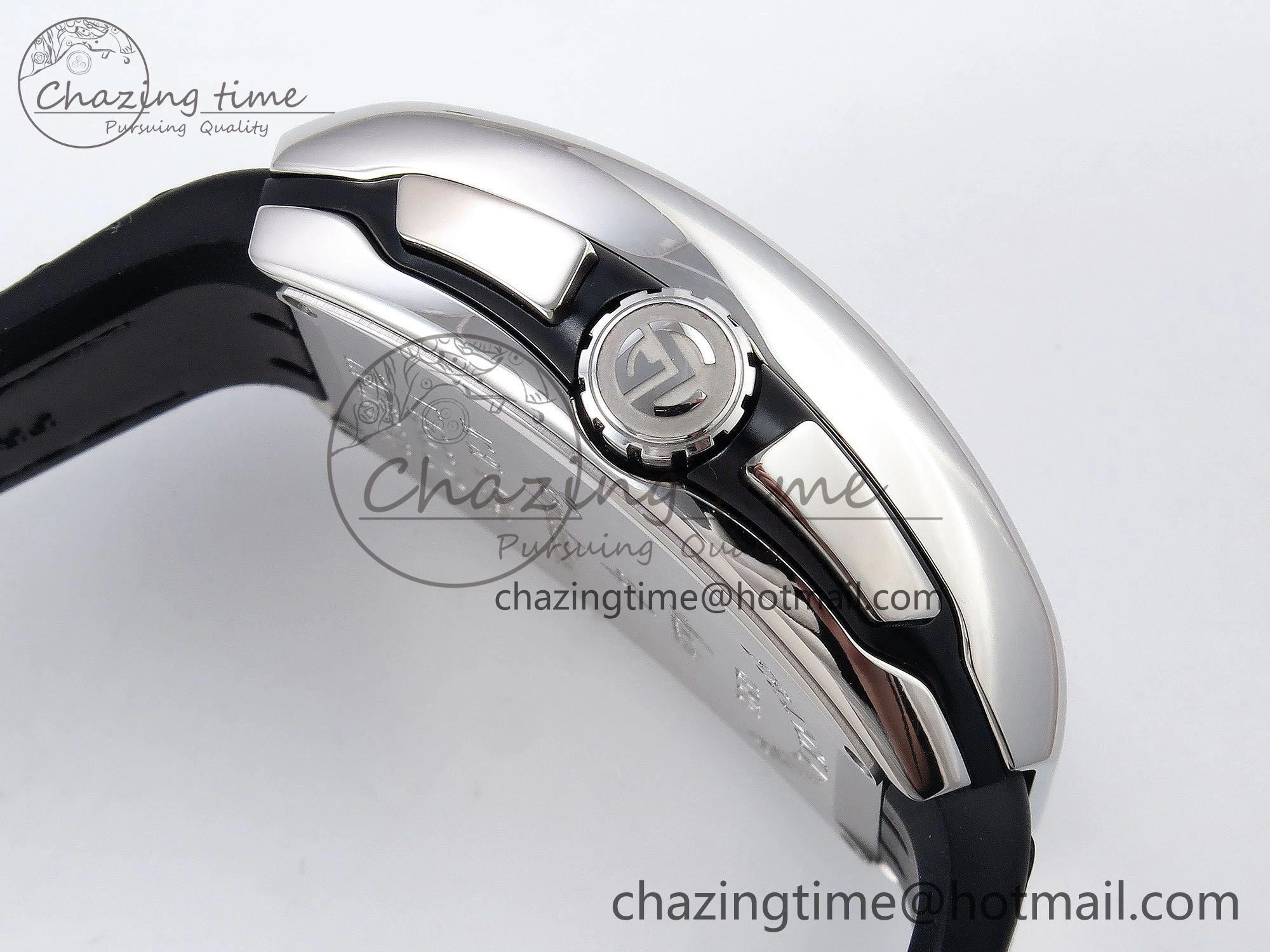 GoAnywhere Vanguard Chrono SS ABF 1:1 Best Edition Black Dial on Black Leather Strap A 6496
