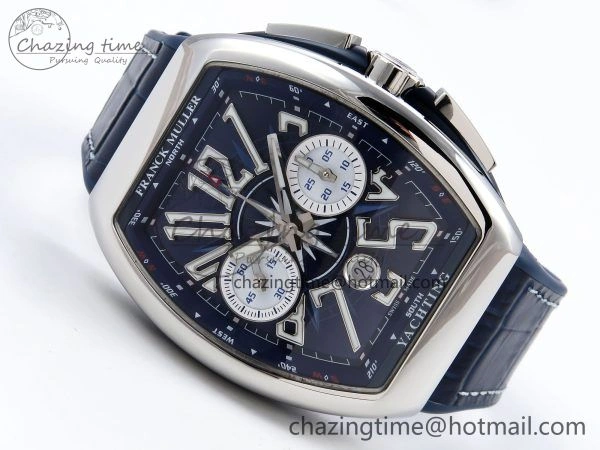 Vanguard Chrono SS ABF 1:1 Best Edition Blue Dial on Blue Leather Strap A Trendsetting 6505