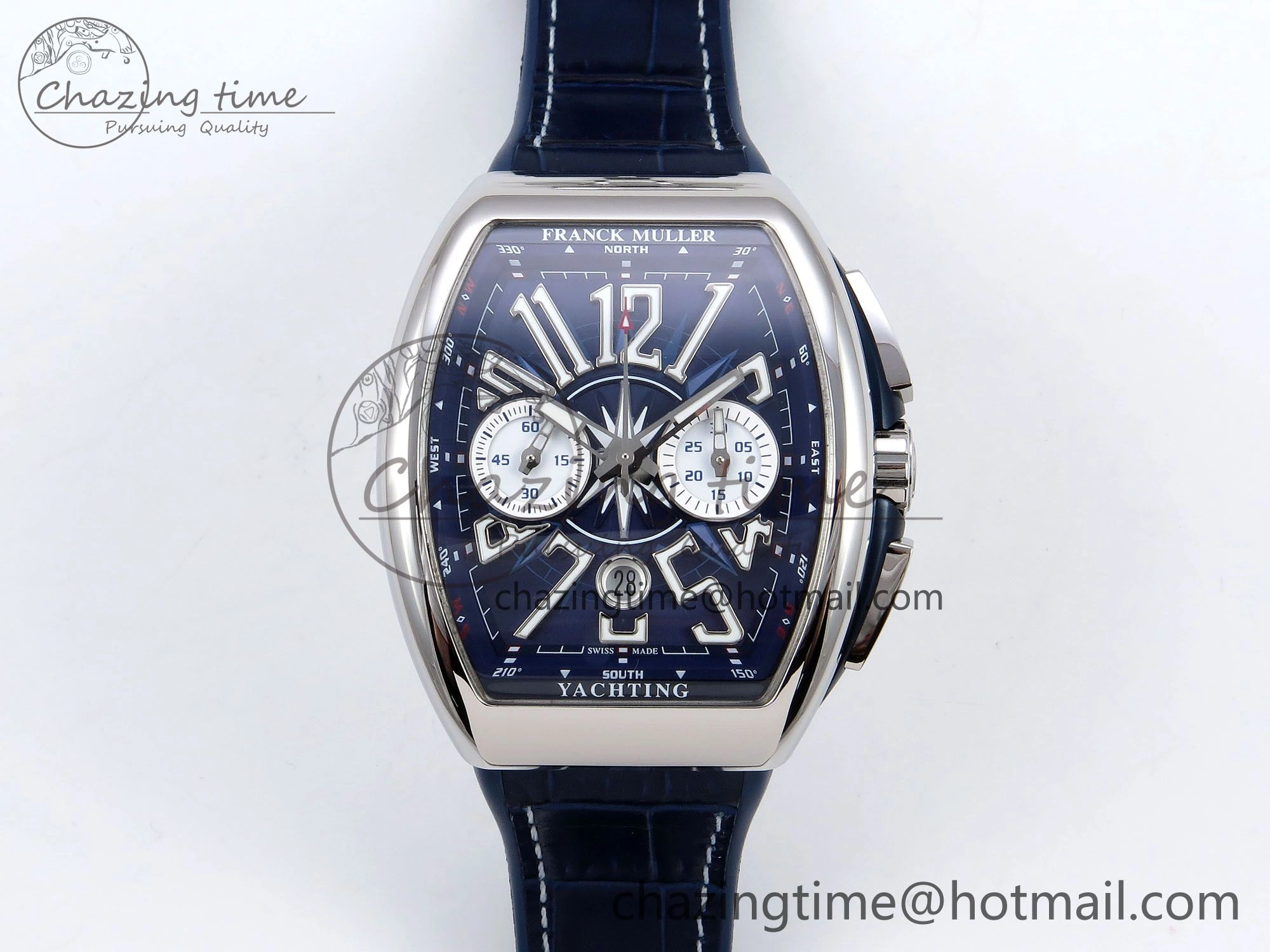 Vanguard Chrono SS ABF 1:1 Best Edition Blue Dial on Blue Leather Strap A Trendsetting 6505