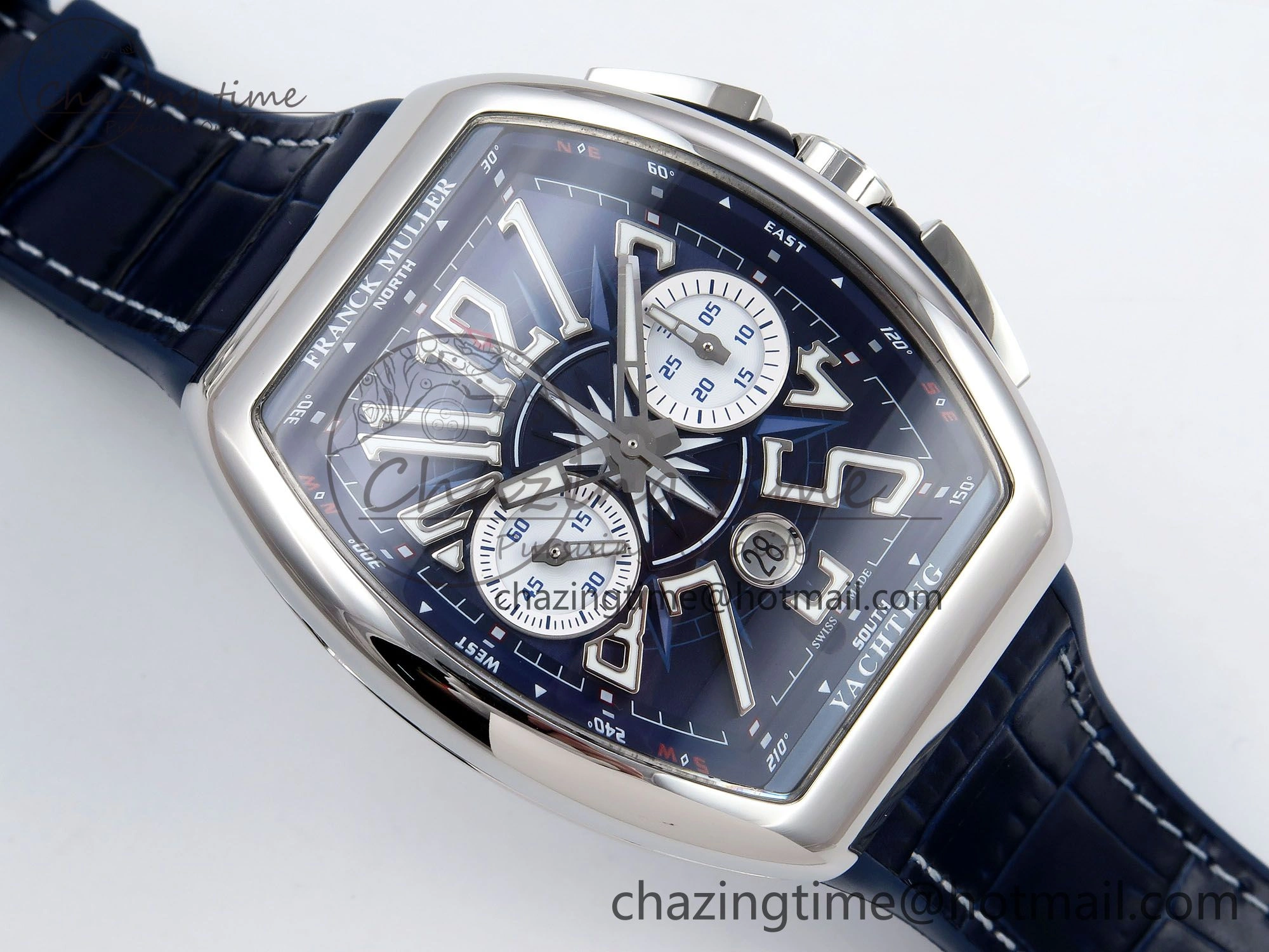 Vanguard Chrono SS ABF 1:1 Best Edition Blue Dial on Blue Leather Strap A Trendsetting 6505