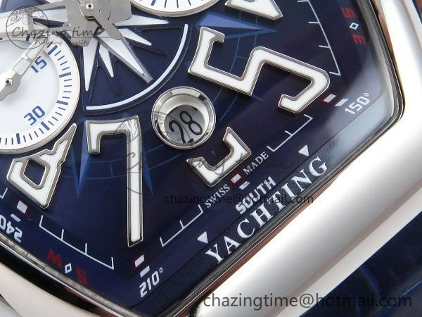 Vanguard Chrono SS ABF 1:1 Best Edition Blue Dial on Blue Leather Strap A Trendsetting 6505