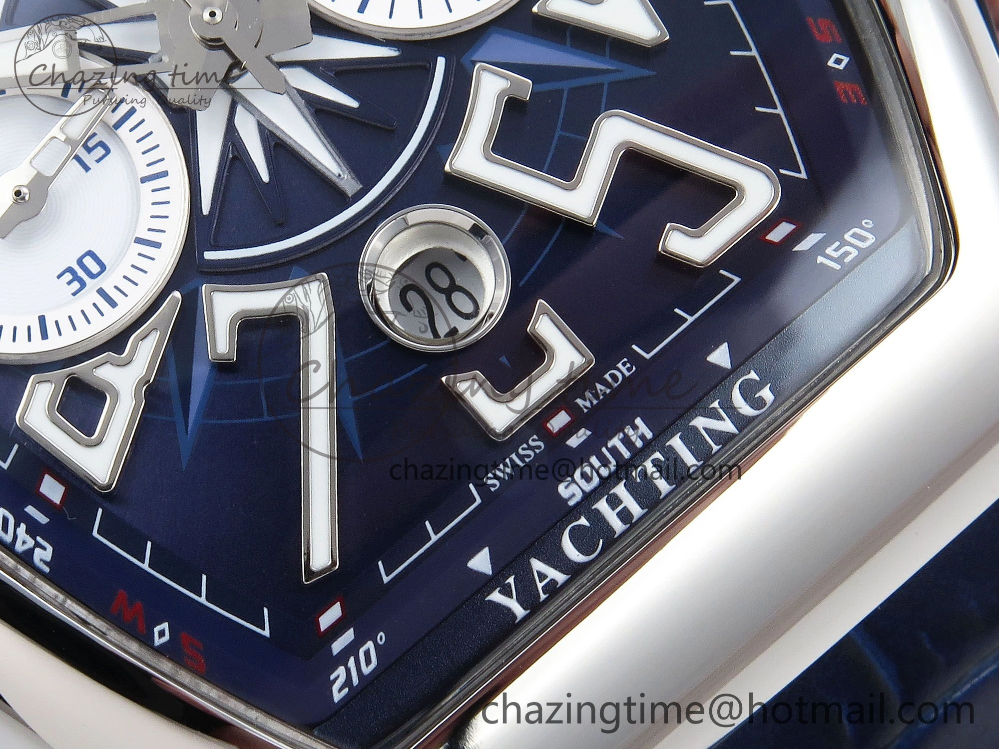Vanguard Chrono SS ABF 1:1 Best Edition Blue Dial on Blue Leather Strap A Trendsetting 6505