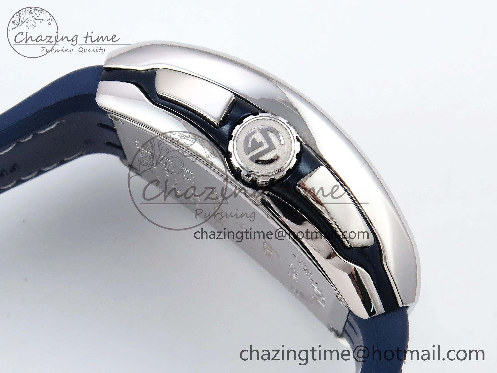 Vanguard Chrono SS ABF 1:1 Best Edition Blue Dial on Blue Leather Strap A Trendsetting 6505