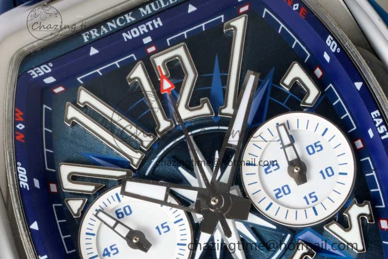 Practical Vanguard Chrono SS ABF 1:1 Best Edition Blue Textured Dial on Blue Nylon Strap A 6515