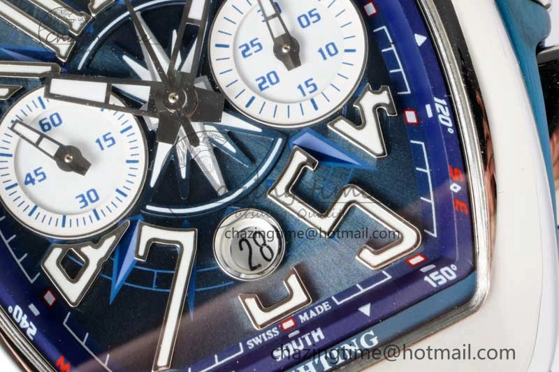 Practical Vanguard Chrono SS ABF 1:1 Best Edition Blue Textured Dial on Blue Nylon Strap A 6515