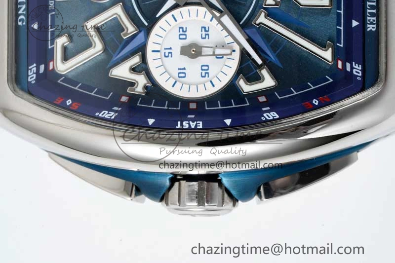 Practical Vanguard Chrono SS ABF 1:1 Best Edition Blue Textured Dial on Blue Nylon Strap A 6515