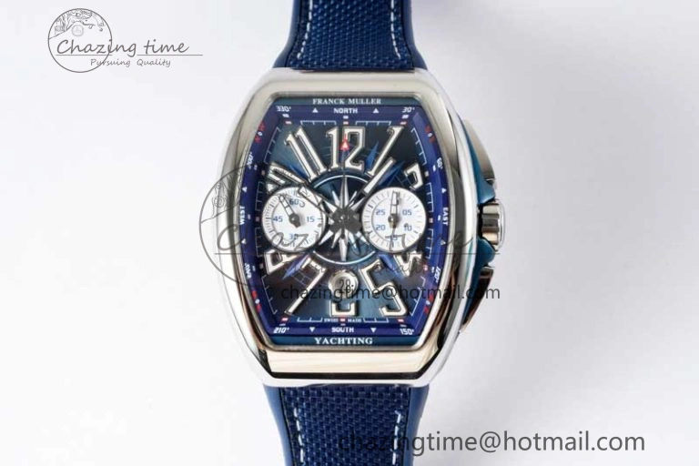 Practical Vanguard Chrono SS ABF 1:1 Best Edition Blue Textured Dial on Blue Nylon Strap A 6515