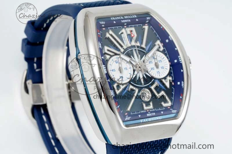 Practical Vanguard Chrono SS ABF 1:1 Best Edition Blue Textured Dial on Blue Nylon Strap A 6515