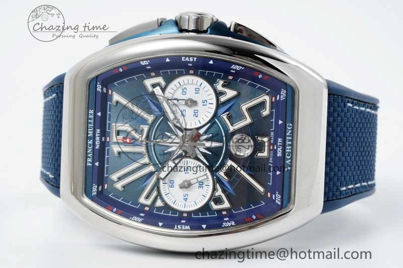 Practical Vanguard Chrono SS ABF 1:1 Best Edition Blue Textured Dial on Blue Nylon Strap A 6515