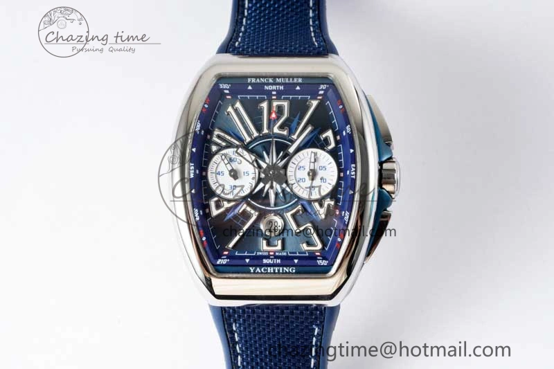 Practical Vanguard Chrono SS ABF 1:1 Best Edition Blue Textured Dial on Blue Nylon Strap A 6515