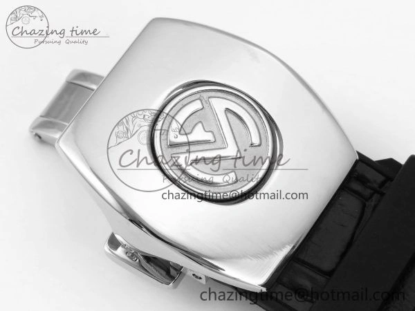 Vanguard Chrono SS Diamonds ABF 1:1 Best Edition Black Dial on Black Leather Strap A Minimalist 6498