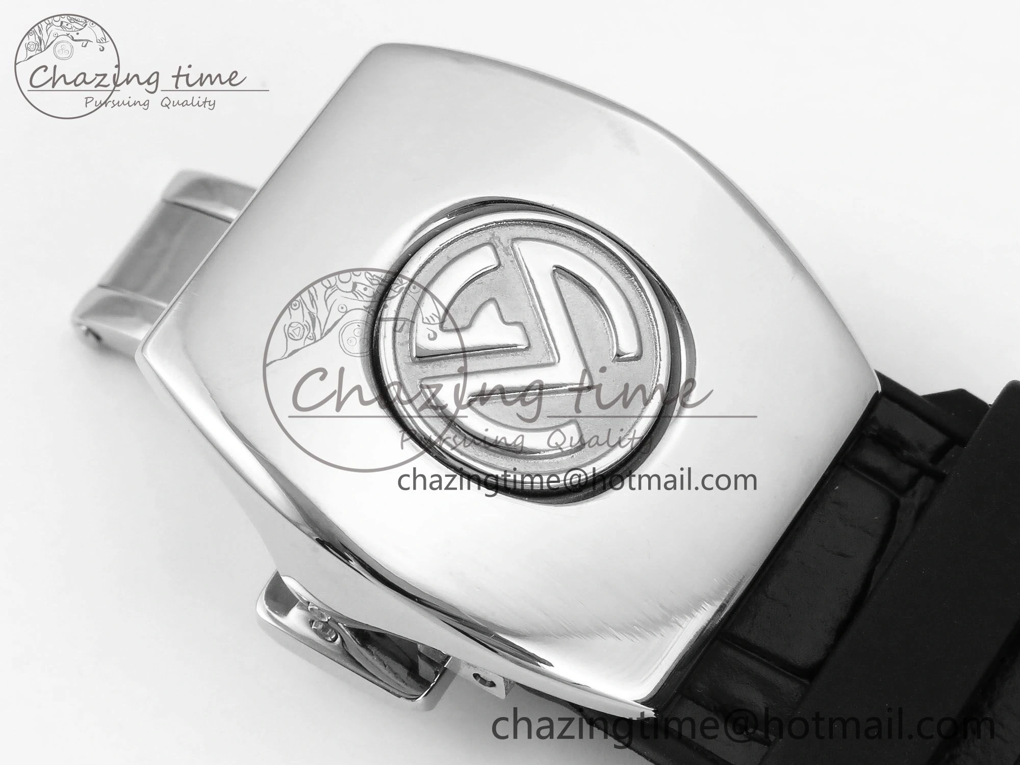 Vanguard Chrono SS Diamonds ABF 1:1 Best Edition Black Dial on Black Leather Strap A Minimalist 6498