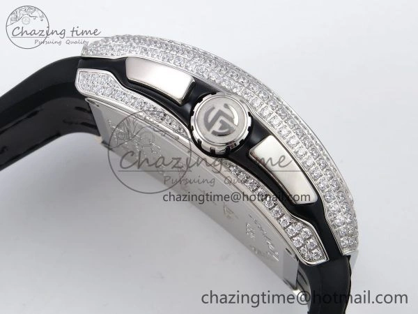 Vanguard Chrono SS Diamonds ABF 1:1 Best Edition Black Dial on Black Leather Strap A Minimalist 6498