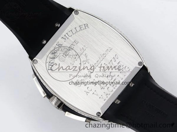 Vanguard Chrono SS Diamonds ABF 1:1 Best Edition Black Dial on Black Leather Strap A Minimalist 6498