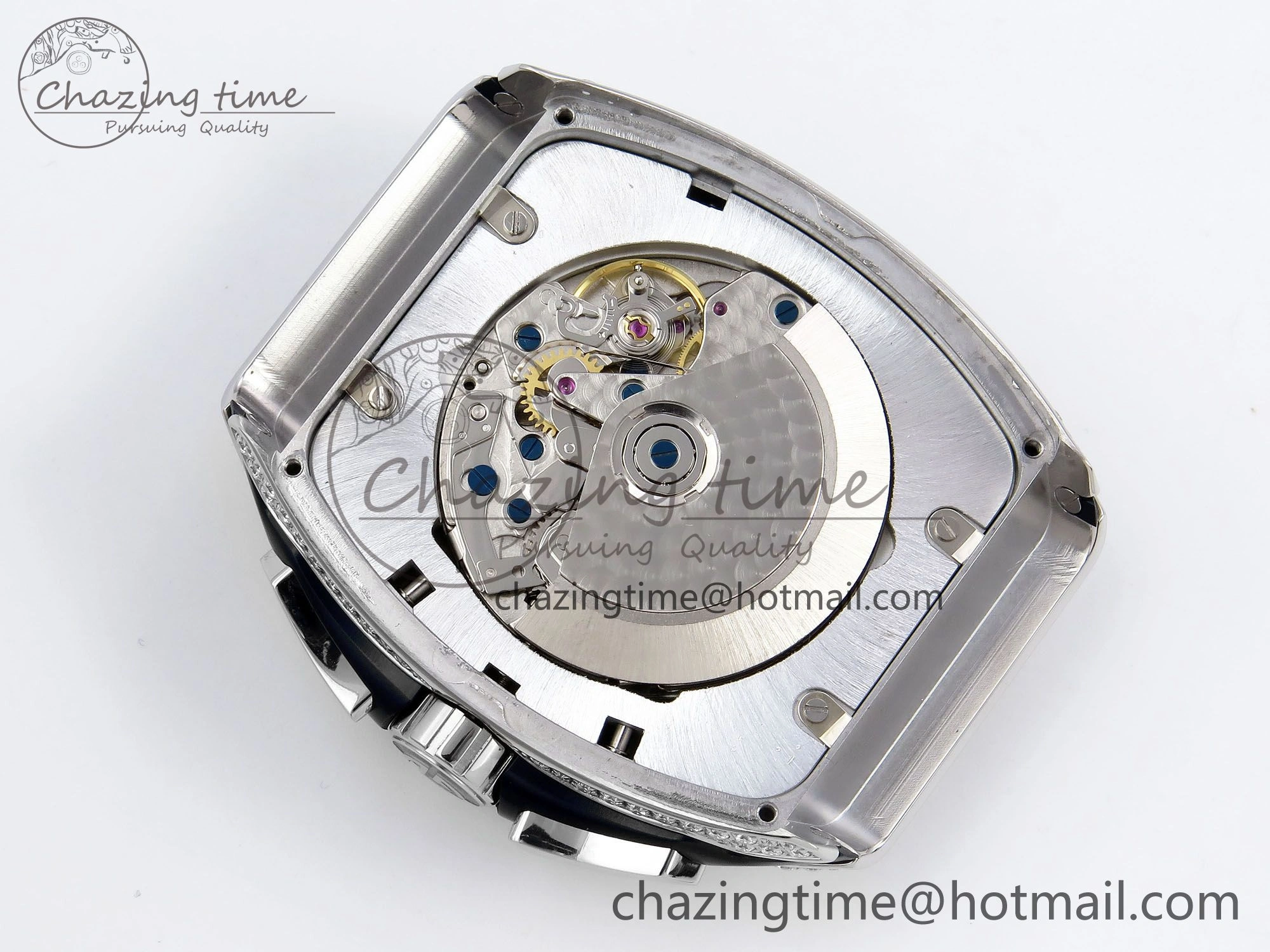 Vanguard Chrono SS Diamonds ABF 1:1 Best Edition Black Dial on Black Leather Strap A Minimalist 6498