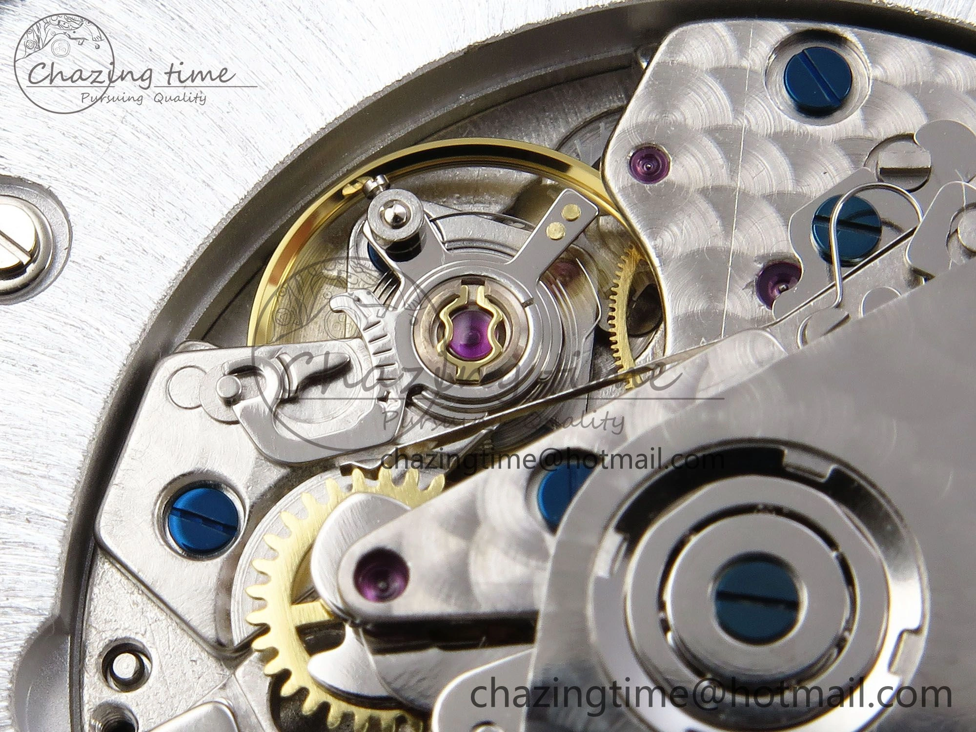 Flexible Vanguard Chrono SS Diamonds ABF 1:1 Best Edition Blue Textured Dial on Blue Leather Strap A 6504