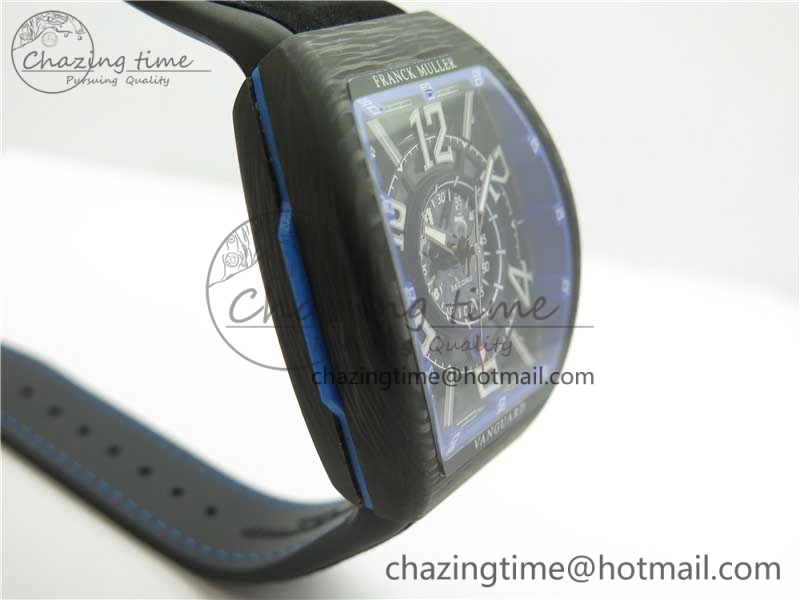 WellDesigned Vanguard Racing Carbon TWF Best Edition Blue Skeleton Dial on Black Rubber Strap NH35A 6561