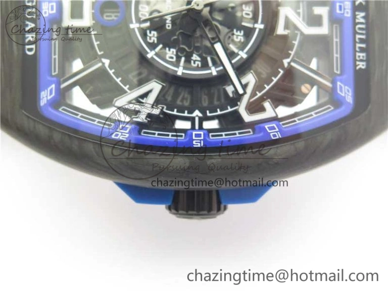 WellDesigned Vanguard Racing Carbon TWF Best Edition Blue Skeleton Dial on Black Rubber Strap NH35A 6561
