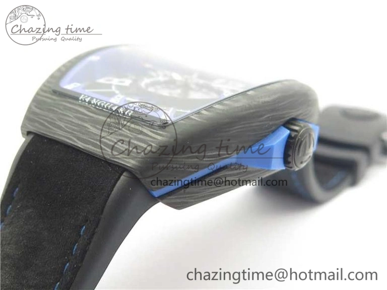 WellDesigned Vanguard Racing Carbon TWF Best Edition Blue Skeleton Dial on Black Rubber Strap NH35A 6561