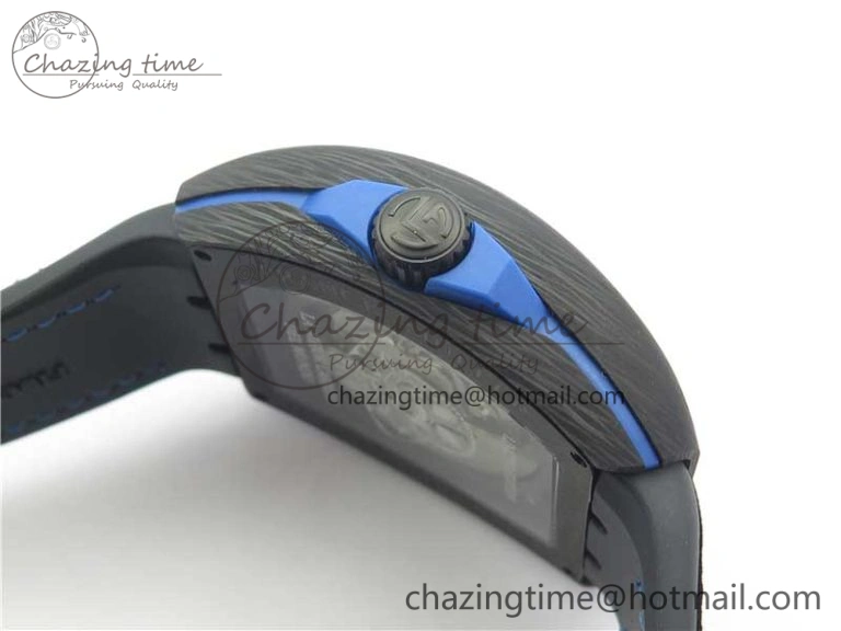 WellDesigned Vanguard Racing Carbon TWF Best Edition Blue Skeleton Dial on Black Rubber Strap NH35A 6561