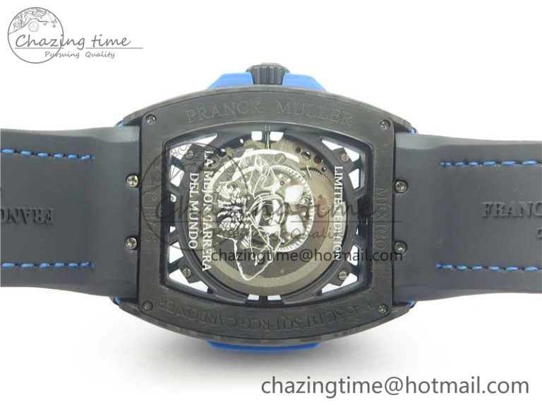 WellDesigned Vanguard Racing Carbon TWF Best Edition Blue Skeleton Dial on Black Rubber Strap NH35A 6561