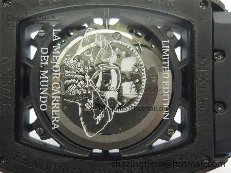 WellDesigned Vanguard Racing Carbon TWF Best Edition Blue Skeleton Dial on Black Rubber Strap NH35A 6561