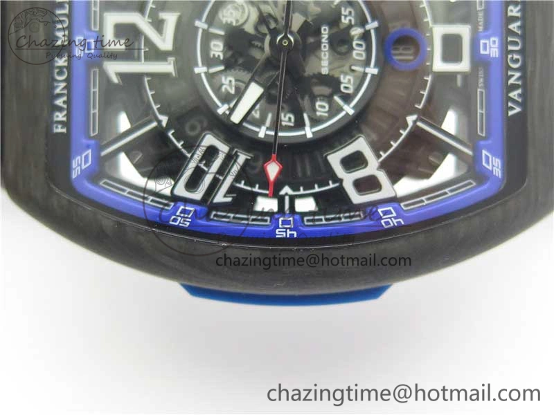 WellDesigned Vanguard Racing Carbon TWF Best Edition Blue Skeleton Dial on Black Rubber Strap NH35A 6561