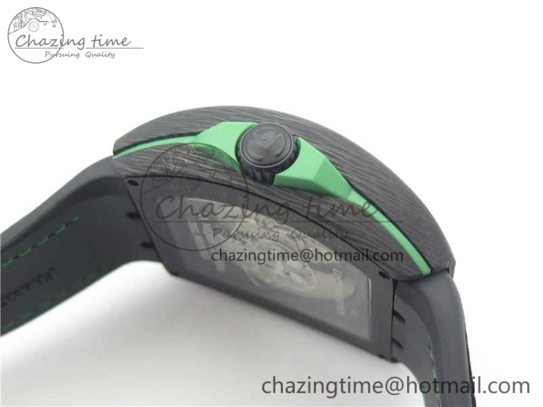 FashionForward Vanguard Racing Carbon TWF Best Edition Green Skeleton Dial on Black Rubber Strap NH35A 6559