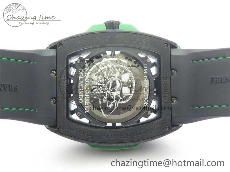 FashionForward Vanguard Racing Carbon TWF Best Edition Green Skeleton Dial on Black Rubber Strap NH35A 6559
