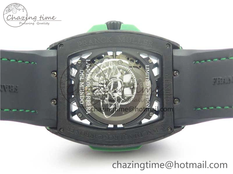 FashionForward Vanguard Racing Carbon TWF Best Edition Green Skeleton Dial on Black Rubber Strap NH35A 6559