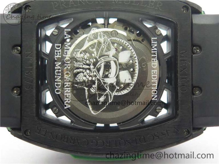 FashionForward Vanguard Racing Carbon TWF Best Edition Green Skeleton Dial on Black Rubber Strap NH35A 6559