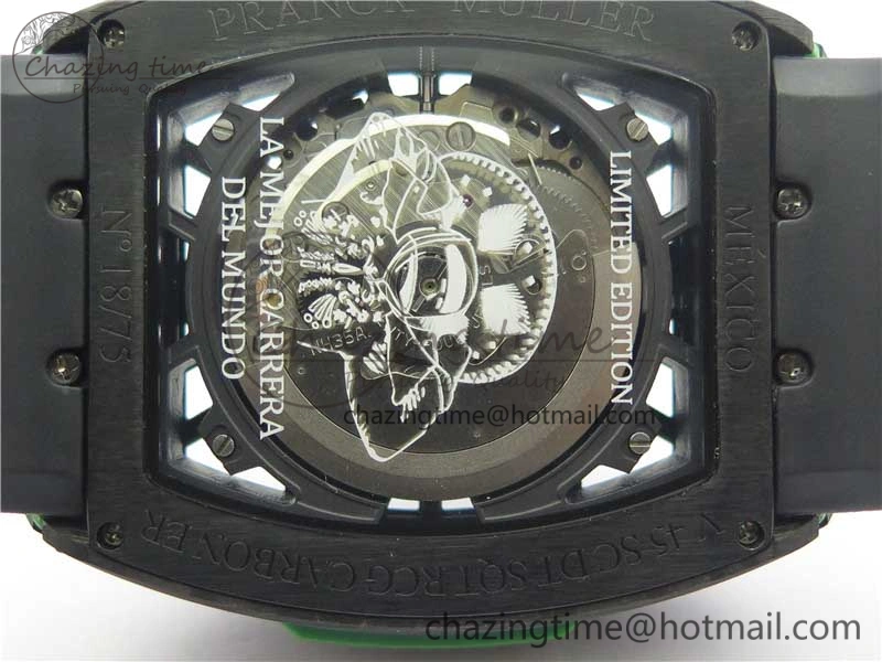 FashionForward Vanguard Racing Carbon TWF Best Edition Green Skeleton Dial on Black Rubber Strap NH35A 6559