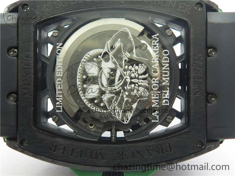 FashionForward Vanguard Racing Carbon TWF Best Edition Green Skeleton Dial on Black Rubber Strap NH35A 6559