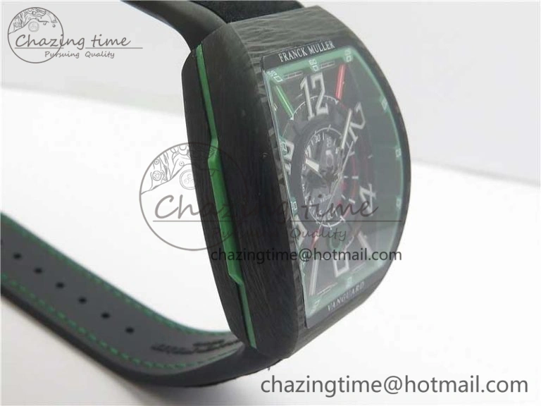 FashionForward Vanguard Racing Carbon TWF Best Edition Green Skeleton Dial on Black Rubber Strap NH35A 6559