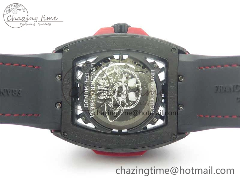 Vanguard Racing Carbon TWF Best Edition Red Skeleton Dial on Black Rubber Strap NH35A HighPerformance 6562