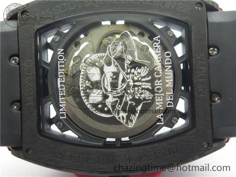 Vanguard Racing Carbon TWF Best Edition Red Skeleton Dial on Black Rubber Strap NH35A HighPerformance 6562