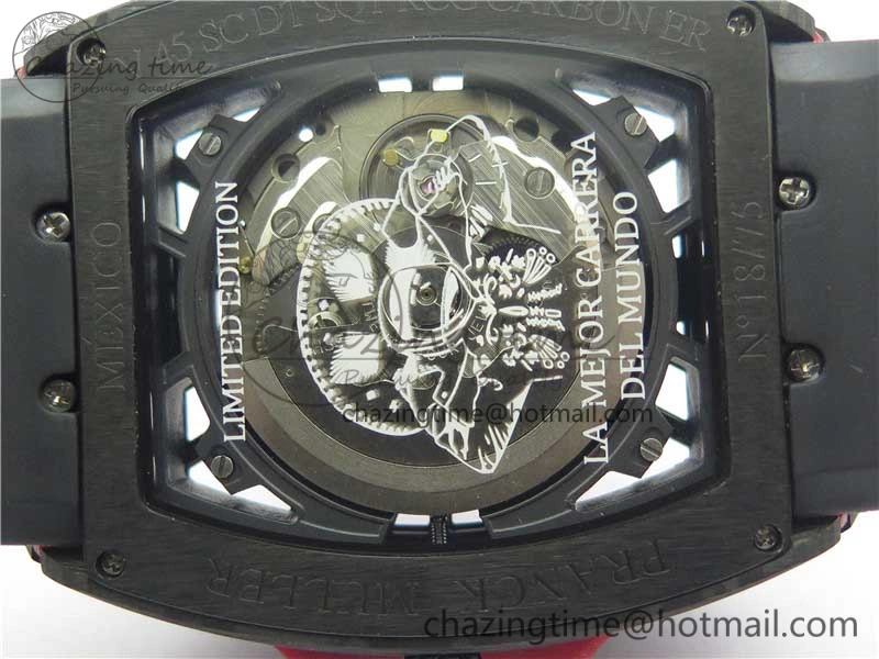 Vanguard Racing Carbon TWF Best Edition Red Skeleton Dial on Black Rubber Strap NH35A HighPerformance 6562
