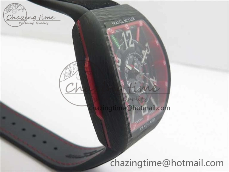 Vanguard Racing Carbon TWF Best Edition Red Skeleton Dial on Black Rubber Strap NH35A HighPerformance 6562