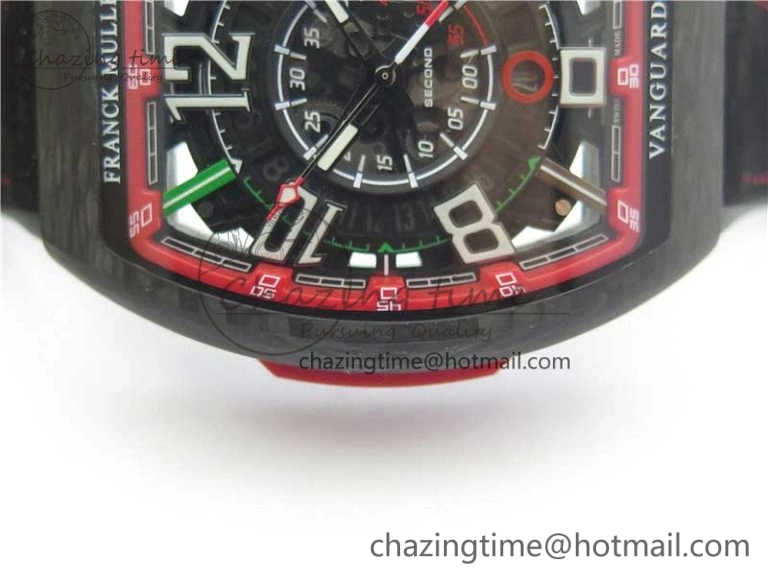 Vanguard Racing Carbon TWF Best Edition Red Skeleton Dial on Black Rubber Strap NH35A HighPerformance 6562
