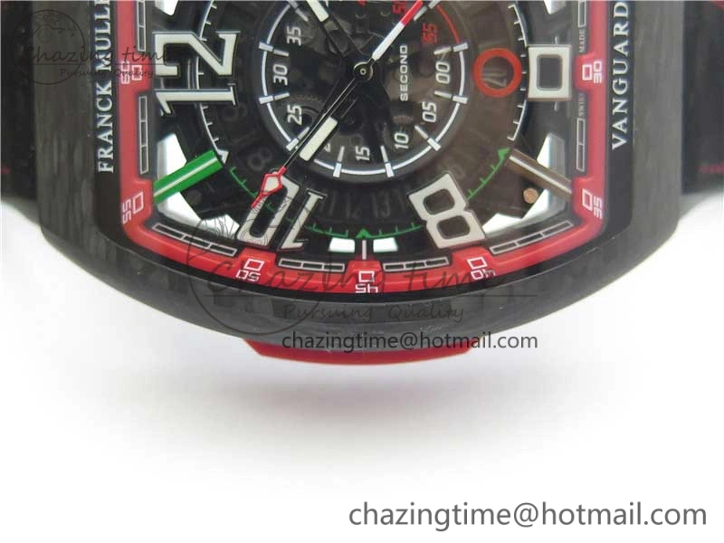Vanguard Racing Carbon TWF Best Edition Red Skeleton Dial on Black Rubber Strap NH35A HighPerformance 6562