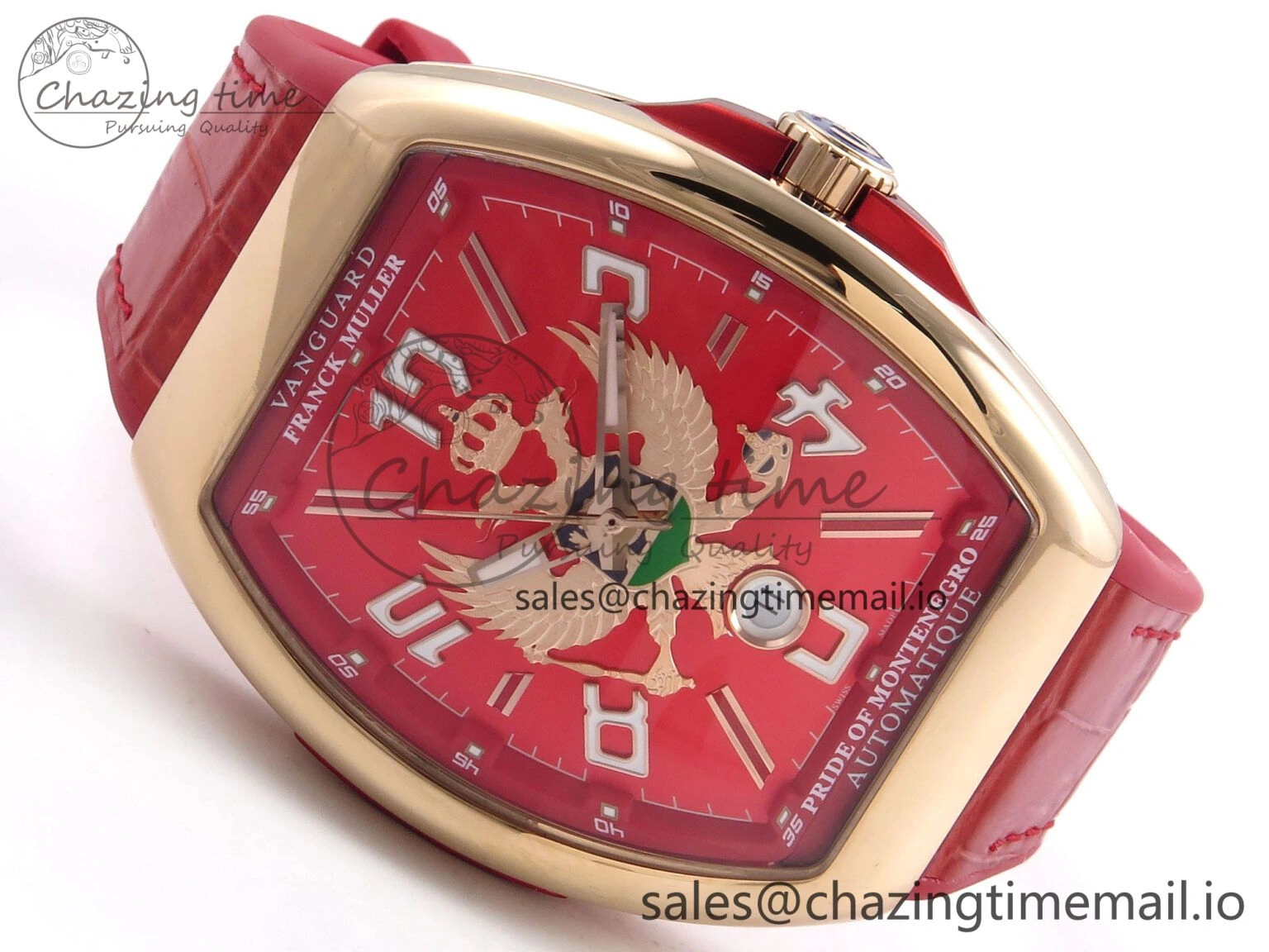 Affordable Vanguard Racing Montenegro RG ABF Best Edition Red Dial on Red Leather Strap A 6487