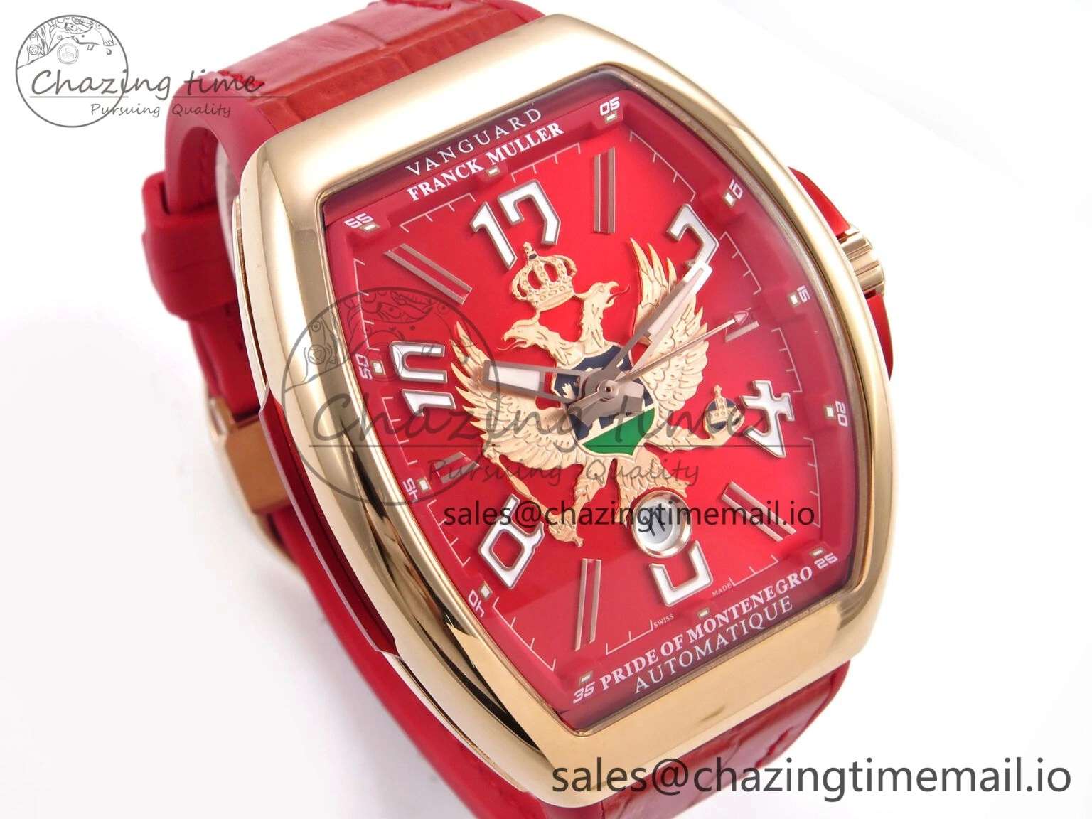 Affordable Vanguard Racing Montenegro RG ABF Best Edition Red Dial on Red Leather Strap A 6487