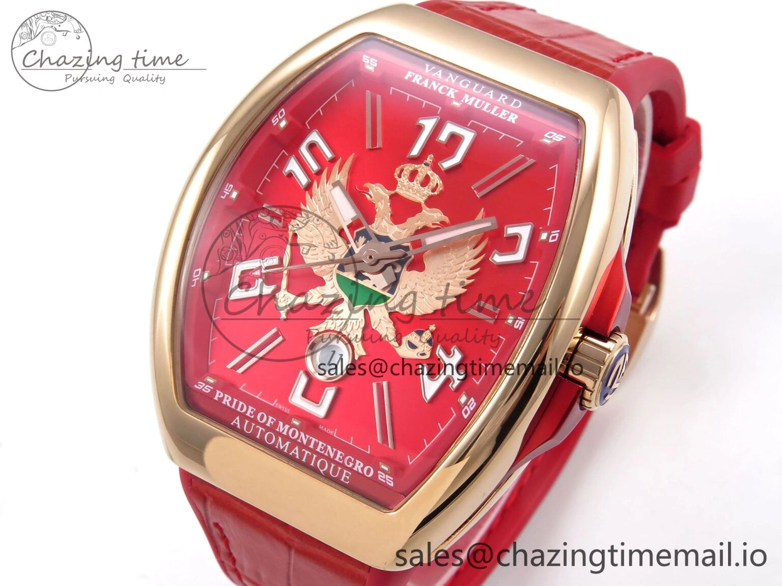 Affordable Vanguard Racing Montenegro RG ABF Best Edition Red Dial on Red Leather Strap A 6487